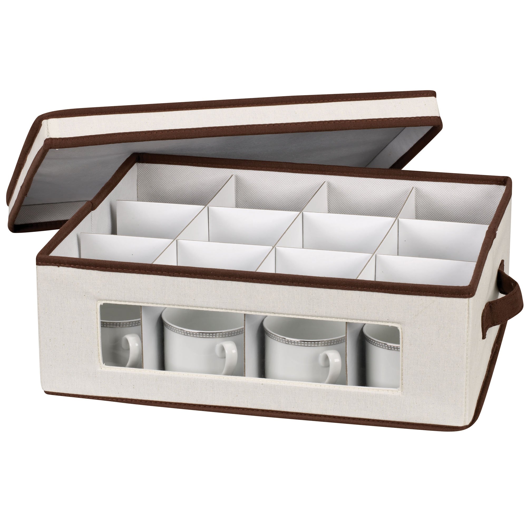 Household Essentials 538 Vision China Storage Box for Tea Cups and Mugs