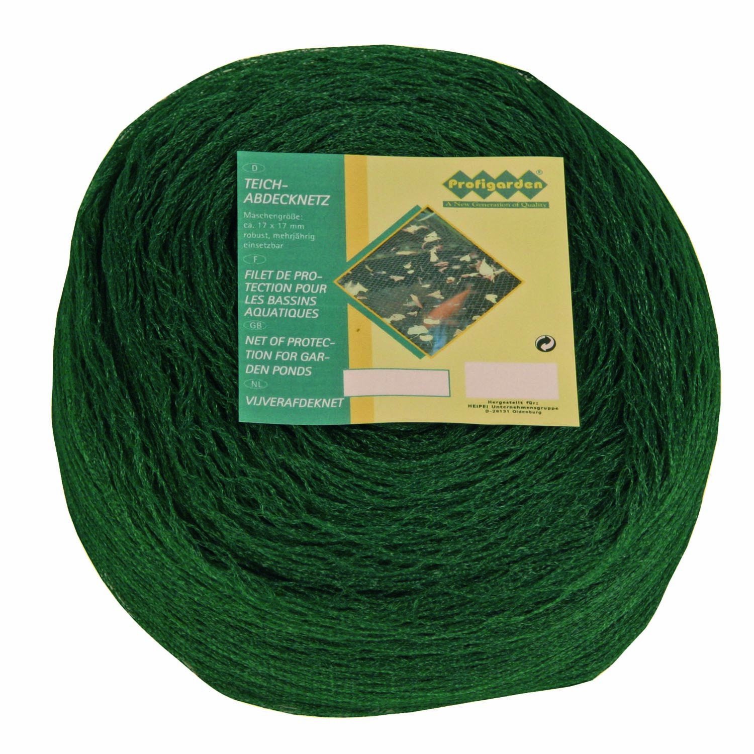 Profigarden 257145 Teichabdecknetz 2 x 3 m,  Maschen 17 x 17 mm, inklusive 10 Netzankern, dunkelgrÃ¼n