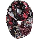 Scarfand's Romantic Rose Prints & Floral Patterns Lightweight Infinity Fashion Scarves Wraps