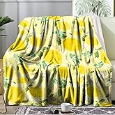 Ultra Soft Fleece Blanket- Lightweight & Warm Throw Blanket for Couch, Cozy Plush Sherpa Blanket for Adults Kids, Durable & Easy Care (Lemon, 50x60 in)