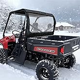 QYMOTO Polaris Ranger 570 Full Size Rear Window Fit for Ranger 800 Full-Size Round Tube, Soft PVC Dust Panel for Ranger 500 700 Round Bar ROPS Canvas Rear Windshield (2 Seaters & Crew)