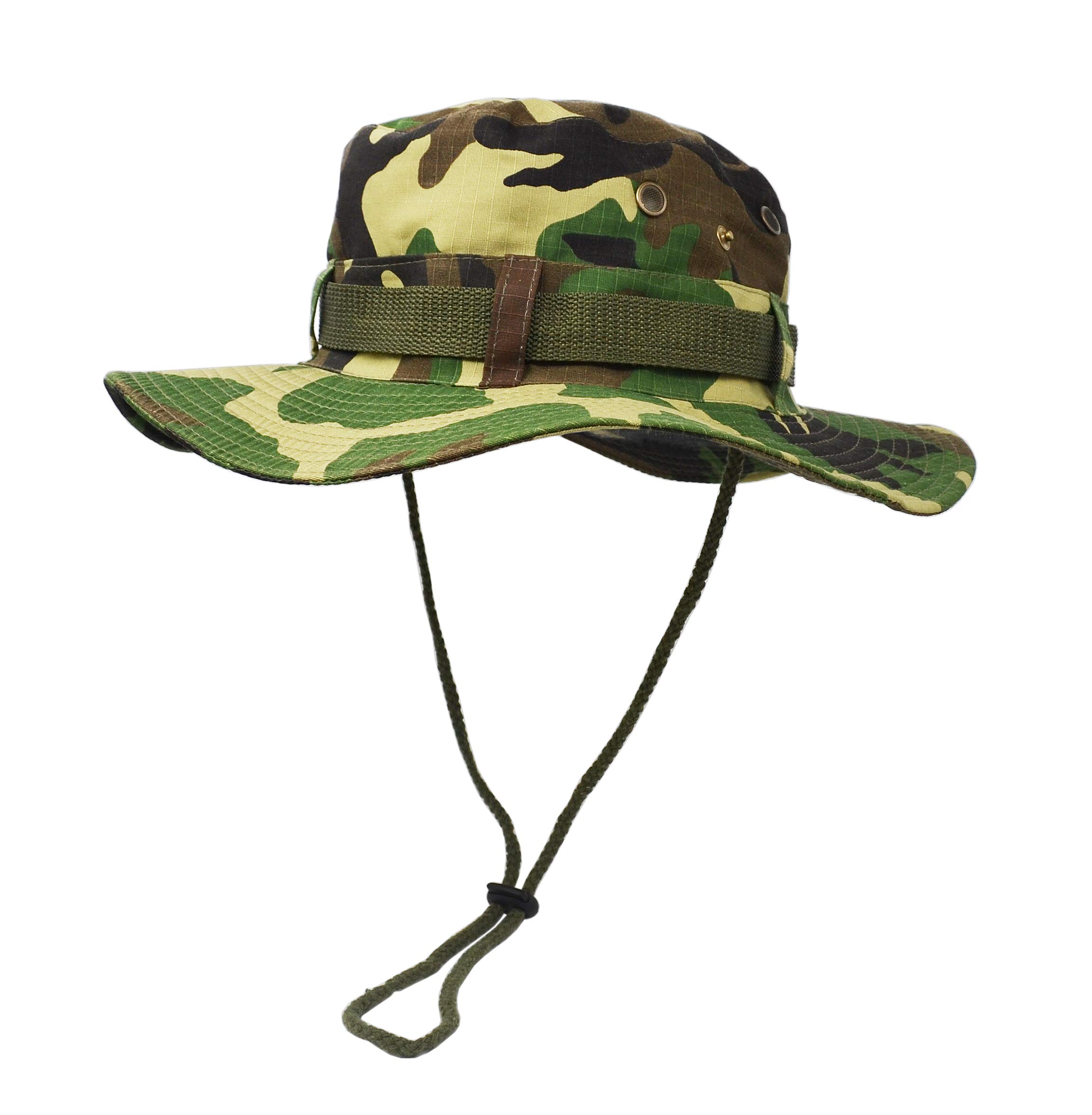 UltraKey Boonie Hat, Outdoor Wide Brim Sun Protect Hat, Double Layer Classic US Combat Army Style Bush Jungle Sun Cap for Fishing Hunting Camping Camouflage