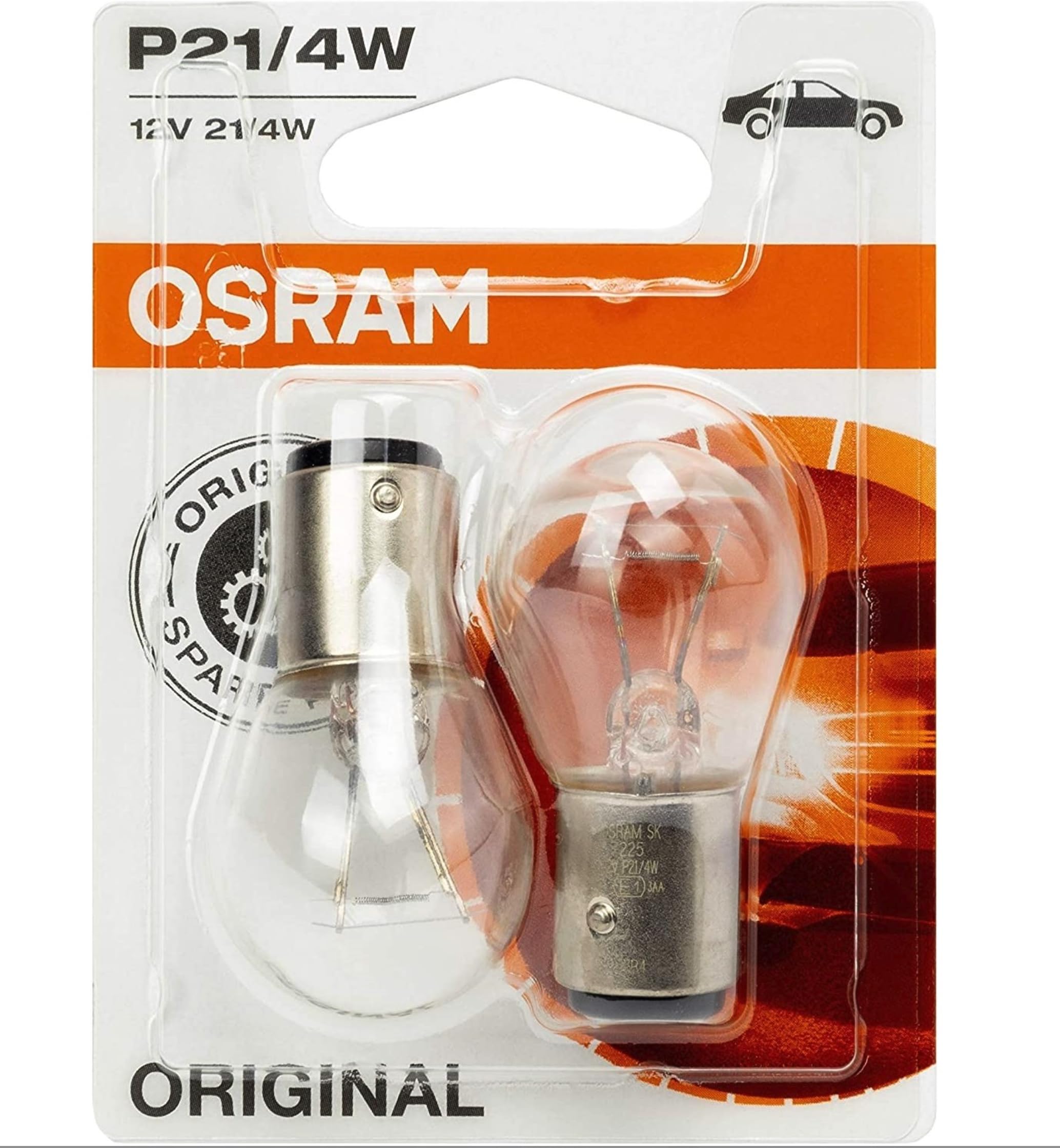 OSRAM Original 12V P21/4W halogen auxiliary lights 7225-02B in double blister