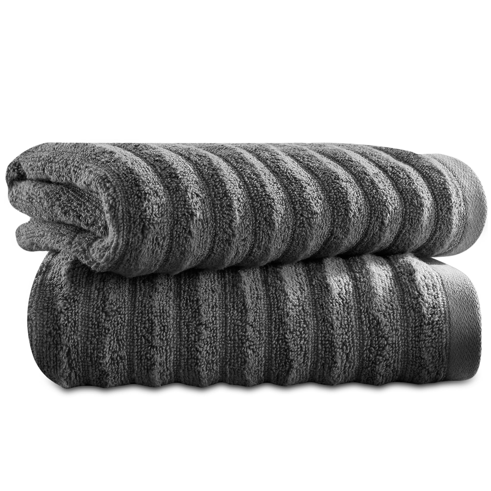 Towelogy Bamboo Face Cloth Makeup Remover Facial Cleansing Cloths Super Soft Fingertip Towels for Delicate Sensitive Skin | 30x30 cm - Pack of 2 (Charcoal, 2)