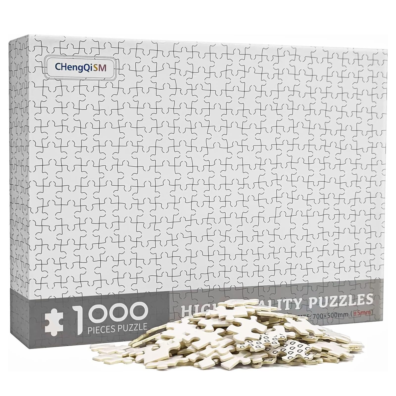 Jigsaw Puzzles for Adults 1000 Pieces, Pure White Hell Jigsaw Puzzles 1000 Piece, Blank puzzle, Hardest Jigsaws, High Difficulty Brain Challenge, Solid Color Puzzle Gift for Adult Teen Puzzle Lovers