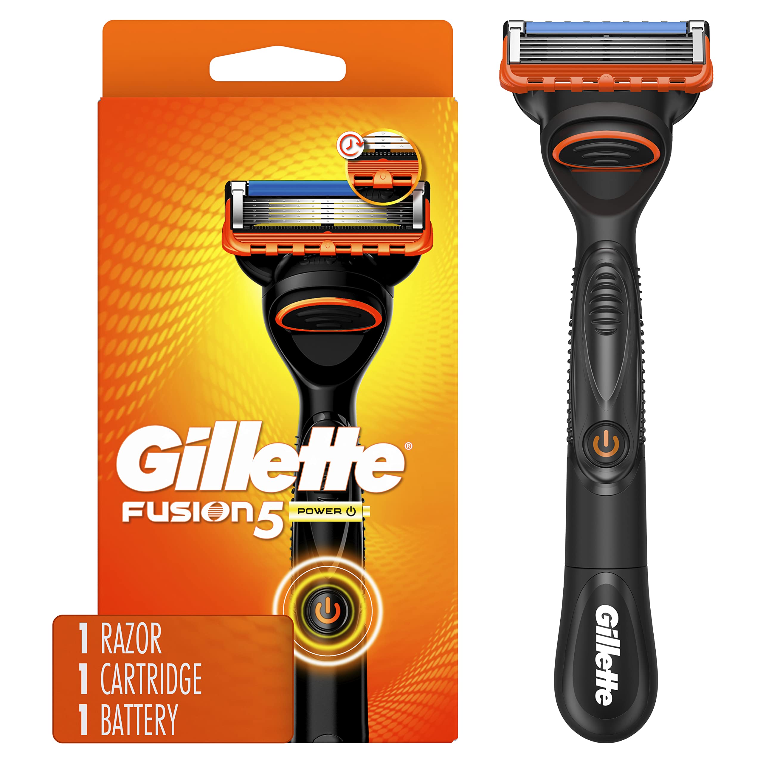 脱毛・除毛 Gillette Fusion 5+1 Gillette Fusion5 Men's Razor Power Handle + 1 Blade - Precision