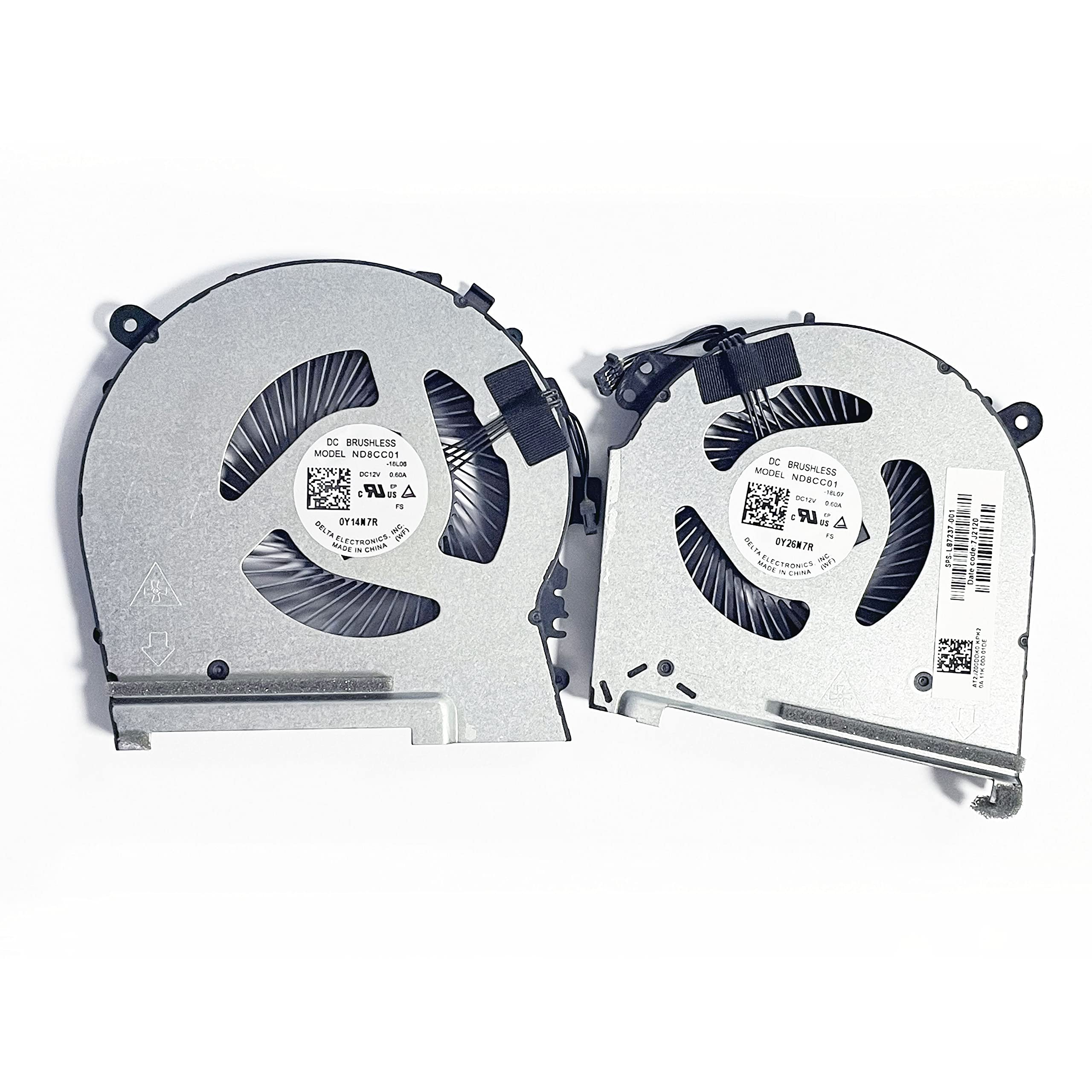 Fleshy Leaf New CPU+GPU Cooling Fan Replacement for HP OMEN Laptop 15-DH 15-DH0015NR 15T-DH000 15-DH001NR 15-DH002NR 15-DH0161TX L64445-001 TPN-C143 ND8CC01-18L06 ND8CC01-18L07