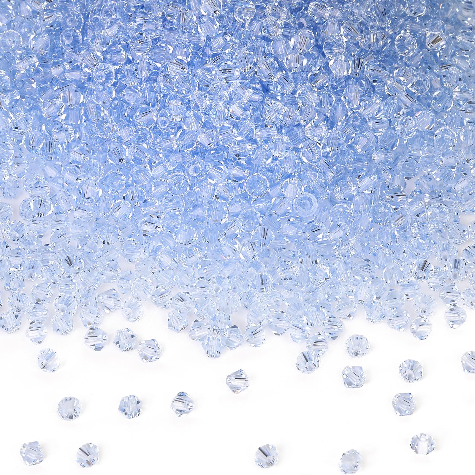 DoDoBeads 720 Pcs 4mm Bicone Light Sapphire Glass Beads for Bracelet Making, Jewellery Making, Crafting, Decorative Purposes