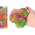 JA-RU Mini Bandy Ball Set (1 Pack 3 Total) Rainbow Bouncy Pom Ball Stress Relief Sensory Toys