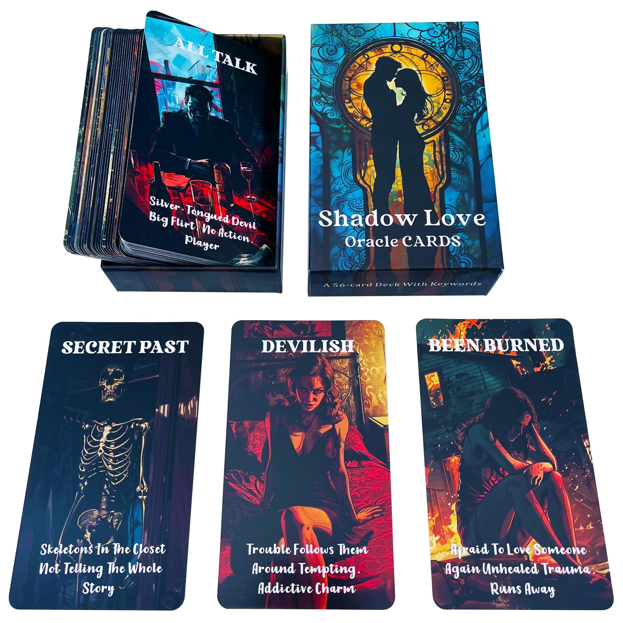 BAIYOOBAI Shadow Love Oracle, Love Relationships Oracle Cards, Love Messages Oracle Cards, Insightful Self-Reflection Oracle Cards Deck for Beginner