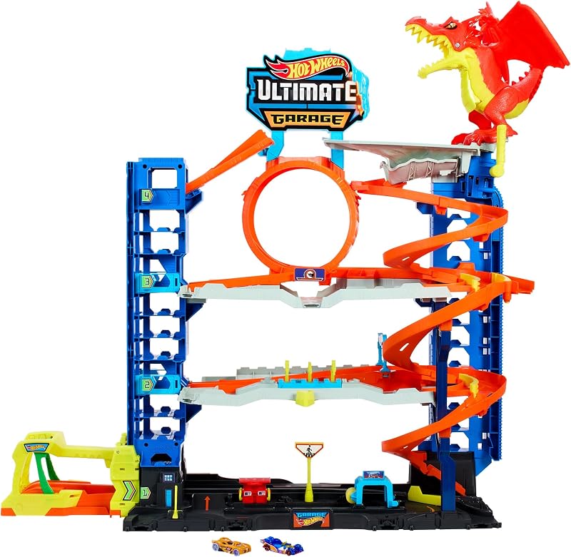 Hot Wheels City Ultimate Garage Netflix Lets Race 4 Levels 2 Cars HKX48