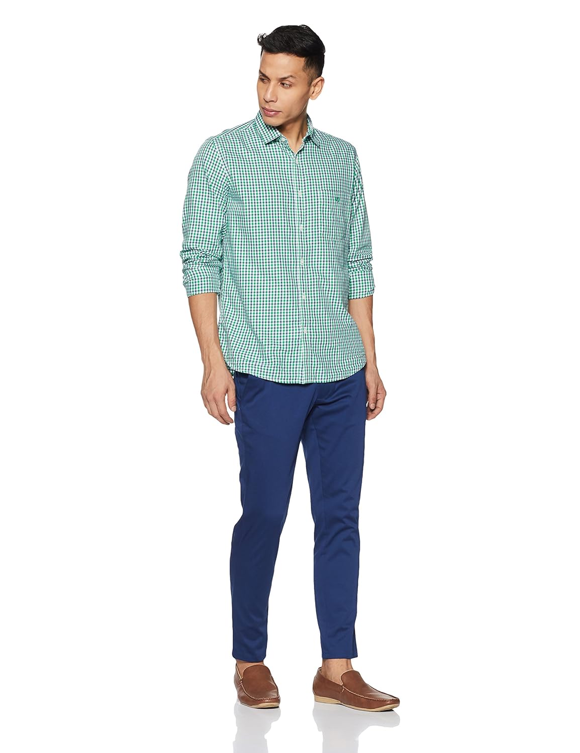 van heusen sport men's plain slim fit cotton casual shirt