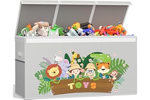 Momsnug Large Toy Box for Kids, Collapsible Sturdy Toy Chest for Boys, Girls, Toy Storage Organizer Bins with Lids, Large Toy Box Chest for Nursery Room, Playroom, Closet, Office