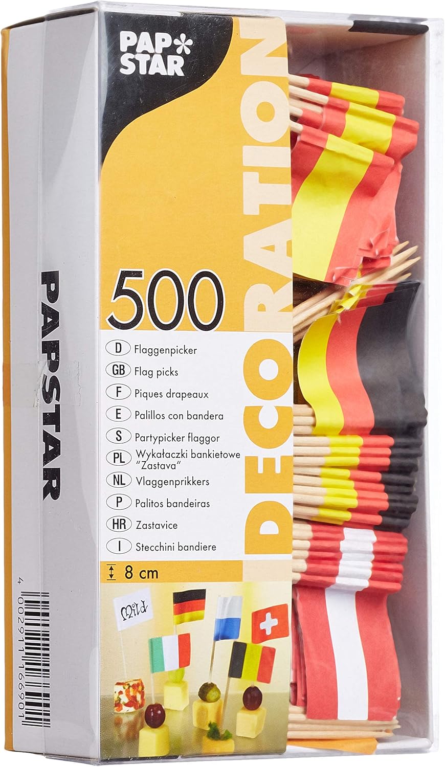 Papstar 500 PARTY PICKS 8CM NATIONS, 13 Nations, 500 Items - Image 3