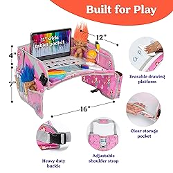 PILLANI Kids Travel Tray for Car - Car Seat Tray