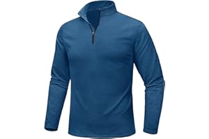 MAGCOMSEN Mens Quarter Zip Pullover Fleece Lined Long Sleeve Golf Shirts 1/4 Zip Thermal Running Athletic Sweatshirts