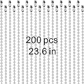 200 pcs Dog Tag Chain Ball Chain Necklace Bulk,23.6 inch Long military dog tag chain for Men dog tag chains ,beaded chain necklace chains for jewelry making,Silver Nickel Plated Metal 2.4mm Ball Chain