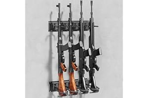 JBBTOOL Indoor Gun Racks, Upgraded Heavy Duty Steel Gun Rack Wall Mount, Adjustable Gun Display and Securely Gun Stand Shotgun Rifle Rack with Soft Padding