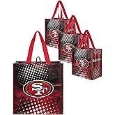 FOCO NFL unisex-adult Nfl Team Logo 4-pack Reusable Grocery Shopping Bags Totes