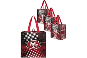 FOCO NFL unisex-adult Nfl Team Logo 4-pack Reusable Grocery Shopping Bags Totes