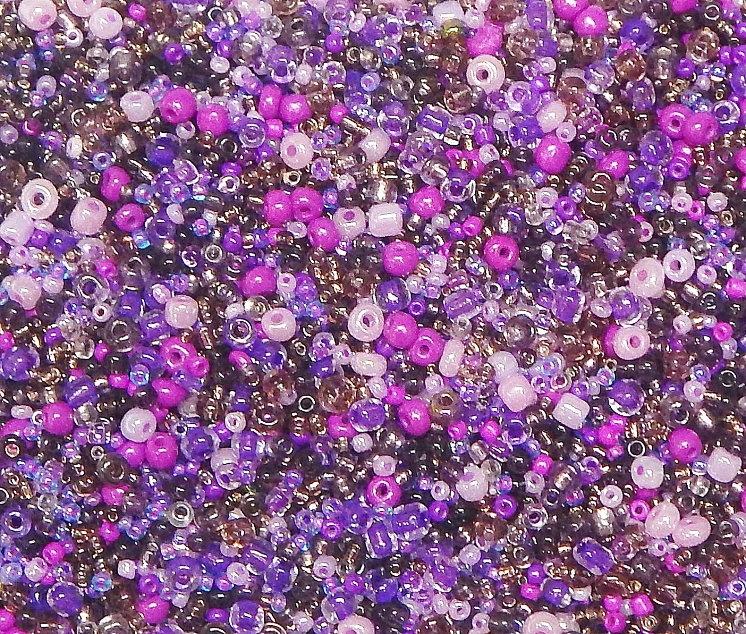 Perlin Pack of 3000 Purple Glass Round Seed Beads 2mm 3mm 4mm