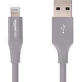 Amazon Basics Lightning to USB A Cable, Advanced Collection, MFi Certified Apple iPhone Charger, Grey, 4 Inch, 2 Pack