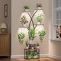 Plant Stand Indoor with Grow Lights - 7 Tiered Large Indoor Plant Shelf , 66" Tall Plant Stands for Plants Multiple, Tree-Sha