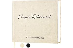 Lankaiva Happy Retirement Guest Book - Retirement Gift for Woman and Men - Congratulations Retirement Party Decorations for Colleague and Friend, Photo Retirement Book for Guest to Sign, Beige