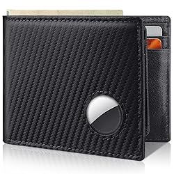 Mens Wallet With AirTag Holder, Bifold Leather RFID