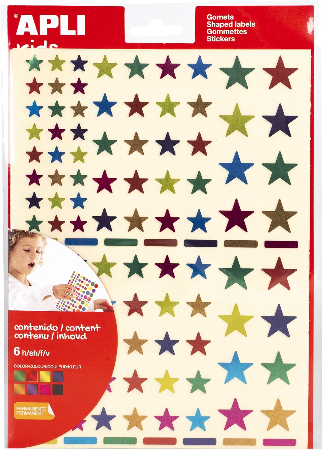 APLI Kids 18396 - Bag of Gumets, Multicoloured, Permanent, Metallic, 6, Unica