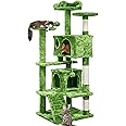 Yaheetech 54in Cat Tree, Cat Tower with Large Cat Condo Sisal Scratching Posts and Dangling Balls, Cat Furniture for Pets Kitten, Green