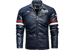 CBYEZY Stand-up collar men's motorcycle leather motorcycle racing suit color-blocking PU simulation leather jacket