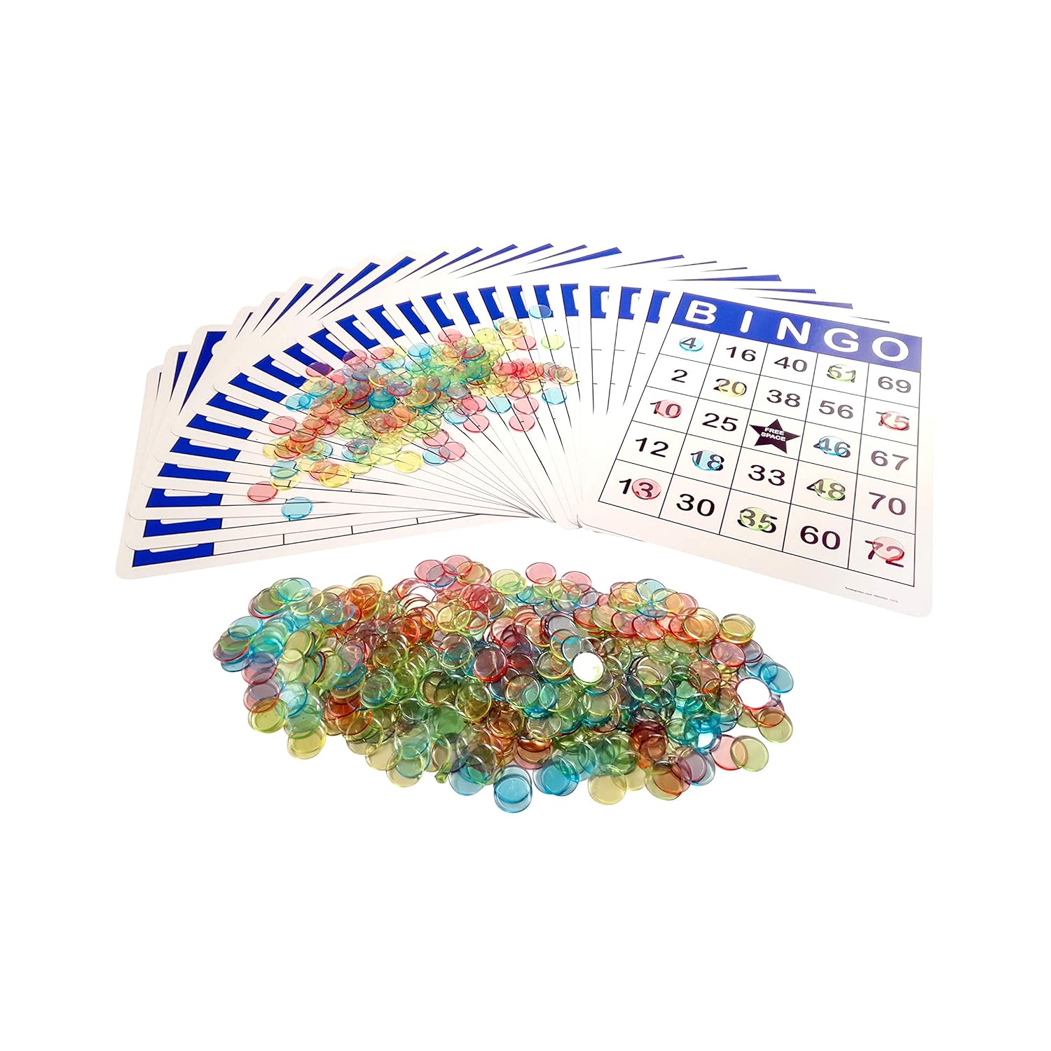 Bingo Supplies Reusable Laminated & Glossy Plus Clear 3/4 Bingo Chips