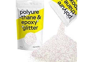 Hemway Polyurethane & Epoxy Resin Glitter 100g / 3.5oz Metallic Crystal Flake Additive for Flooring Jewelry Tumblers Glass Pigment - Chunky (1/40" 0.025" 0.6mm) - Mother of Pearl Iridescent
