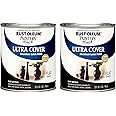 Rust-Oleum 1976502-2PK Painter's Touch Latex Paint, Quart, Flat Black, 2 Pack