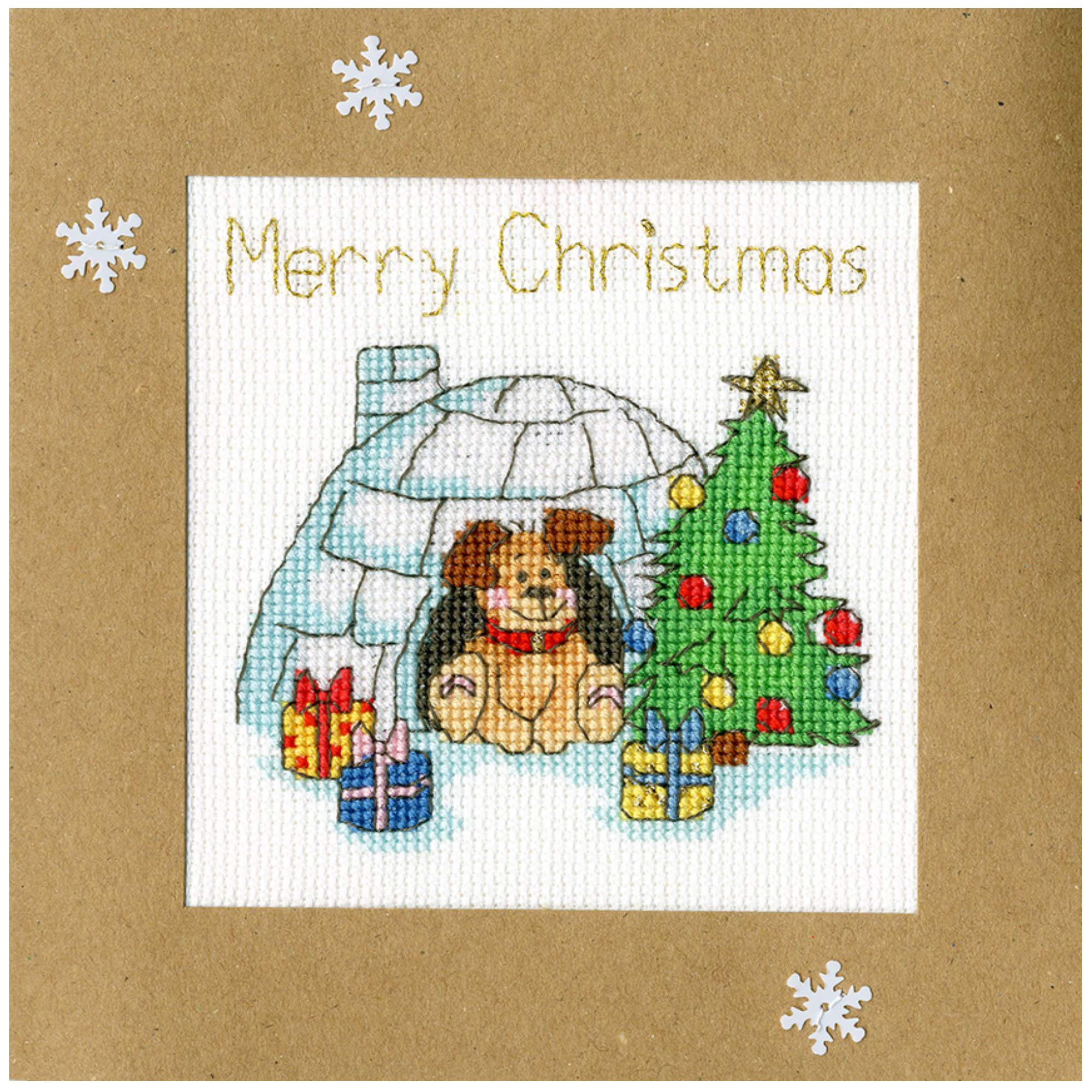 Bothy Threads Cross Stitch Kit - Christmas Card - Winter Woof