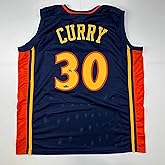 Facsimile Autographed Stephen Steph Curry Golden State Navy Blue Retro Rookie Reprint Laser Auto Basketball Jersey Size Men's XL