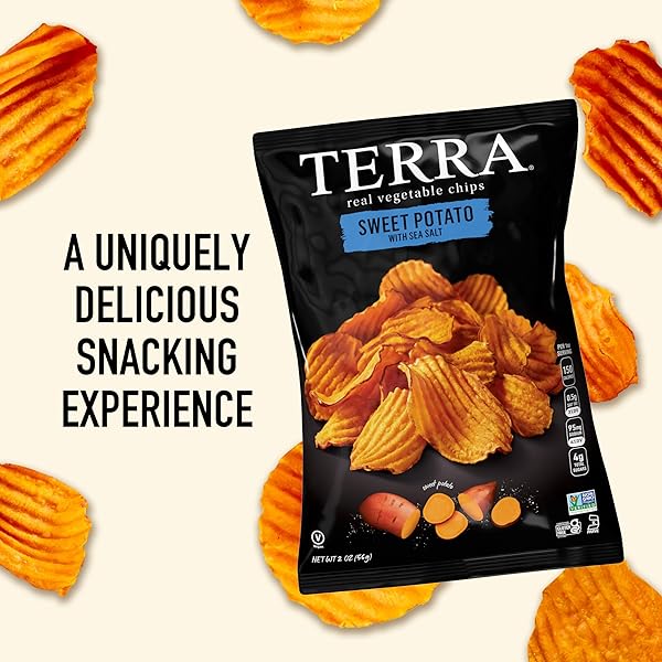 TERRA VEGETABLE CHIPS, SWEET POTATO WITH SEA SALT VEGETABLE CHIPS, 2 OZ (PACK OF 8)