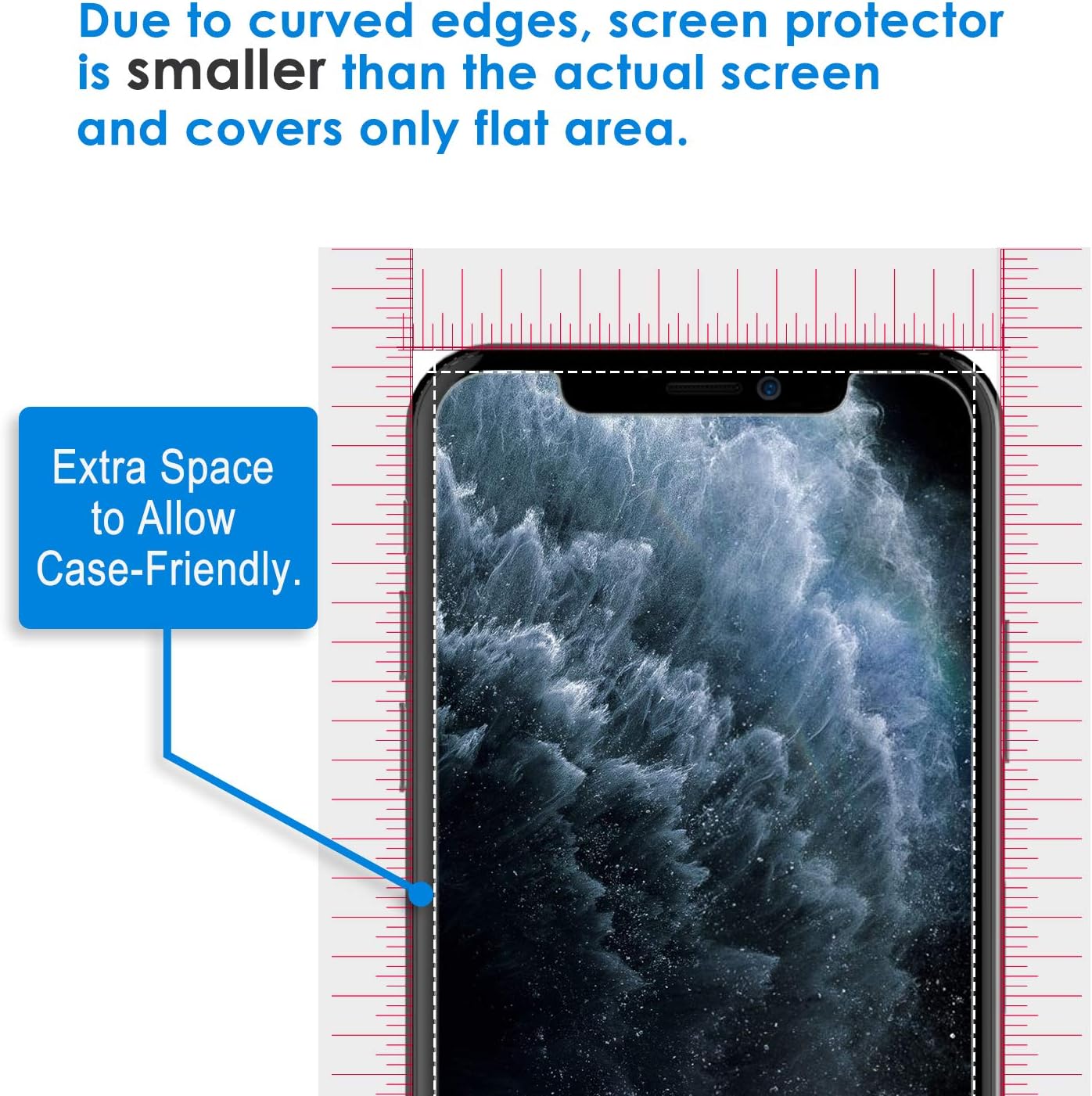 JETech Screen Protector for iPhone 11 Pro Max and iPhone Xs Max 6.5-Inch, Tempered Glass Film, 3-Pack, Transparent - Image 5