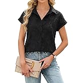 Blooming Jelly Women Button Down Shirts Dressy Casual Blouses Floral Cap Sleeves Tops Business Work Summer Outfits