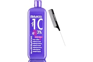 Salerm Cosmetics ALOE VERA Developer Cream Oxidant (w/Sleek Comb) Hydrogen Peroxide Activator for Vision Hair Color Salermvision Haircolor Dye (10 Volume / 3% - 1000 ml)