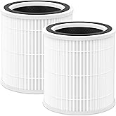 Upgraded Activated Carbon Pellets Layer AC400 Replacement Filter Compatible with Purivortex AC400 Air Cleaner Purifier, 3-in-1 Filter of Main Filters and Activated Carbon Filter, White