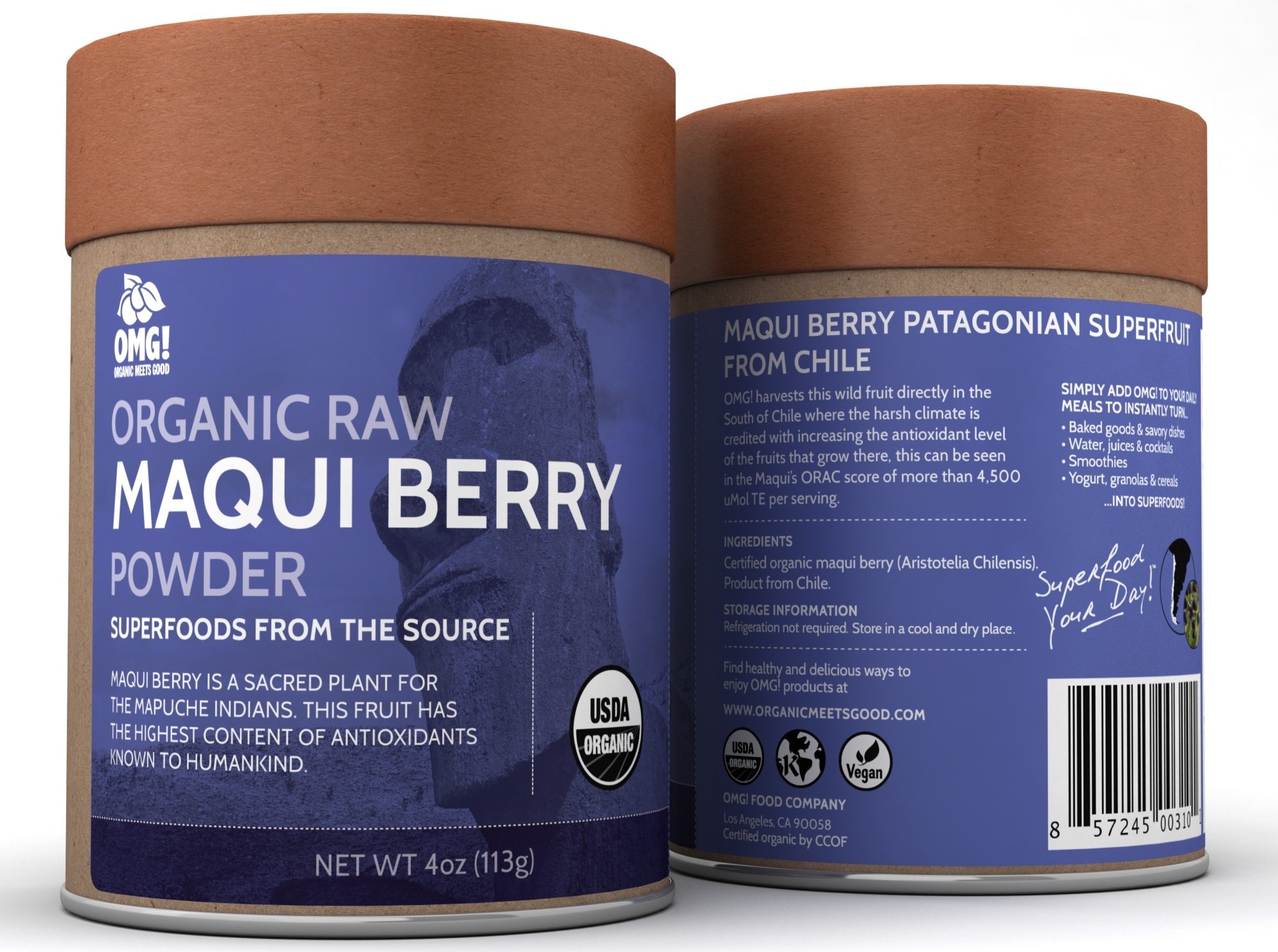 OMG! Superfoods Organic Maqui Berry Powder 100 Pure, USDA Certified