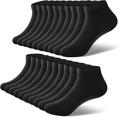 fitfets Sneaker Socken Herren Damen Baumwolle 10 Paar Sneakersocken Kurz Sneakersocken Socks Unisex Schwarz Weiß Grau
