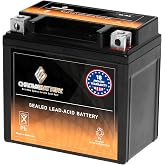 YTX5L-BS Rechargeable Sealed AGM Motorcycle Battery - Maintenance Free - High Performance - Replacement for Yamaha, Honda, Husqvarna, KTM