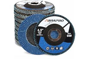 ABRAPRO Flap Discs 60 Grit, 4 1/2 x 7/8-Inch Flap Sanding Disc, Type 29 Zirconia Grinding Wheel for Stainless Steel, Sheet Metal (10 Pack)
