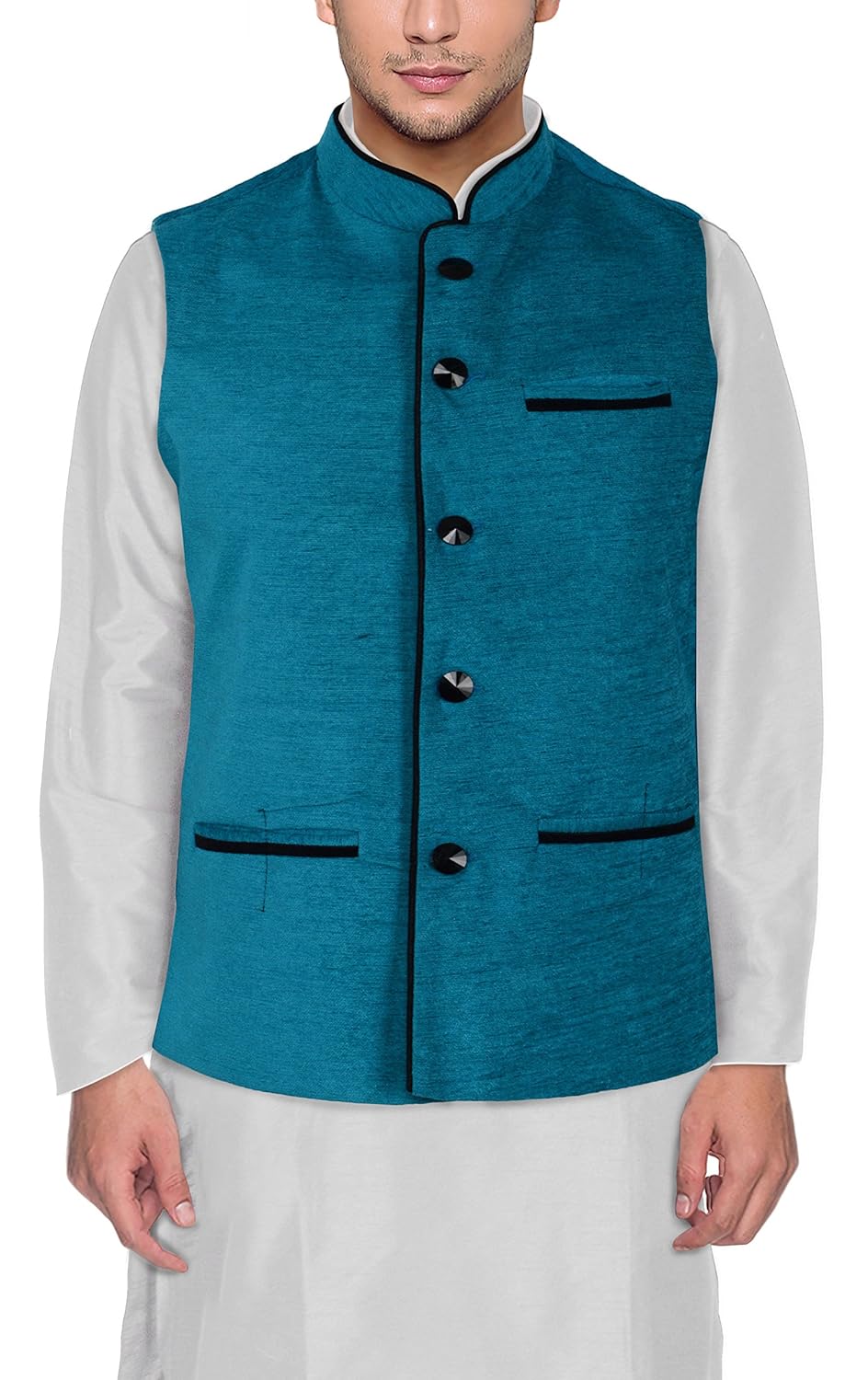 freedom fashion men's linen nehru jacket