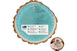 CLPA clearly printed 10" circle center finder tool, protractor, and circle maker tool and compass for woodworking and wood turning. Find the center of timber or dowel with our center finder ruler.