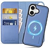 SHIELDON 2 in 1 Wallet Case for iPhone 17 6.3" | Genuine Leather, Detachable, Wireless Charging, Magnetic, RFID Blocking Credit Card Holder, Kickstand, Phone Protective Cover - Wisteria Purple