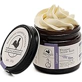 Hearth and Homestead: Handmade Whipped Tallow Balm, Organic, Moisturizer, Body Butter with Infused Olive Oil, for Eczema, Rosacea, Baby (Lavender)